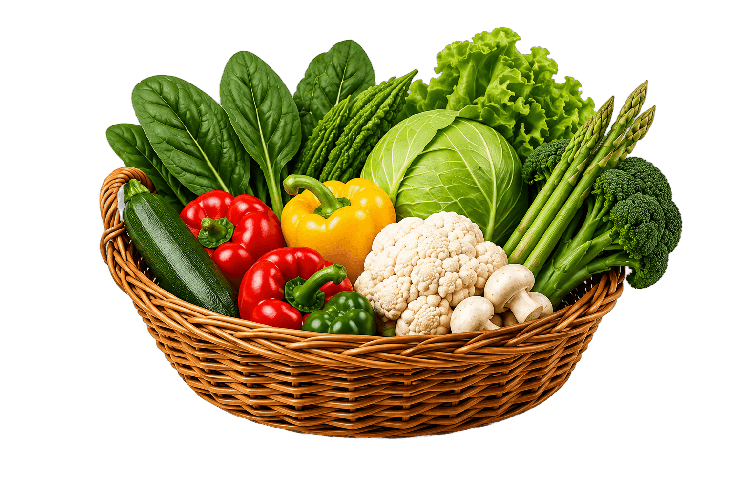 Basket of fresh local vegetables